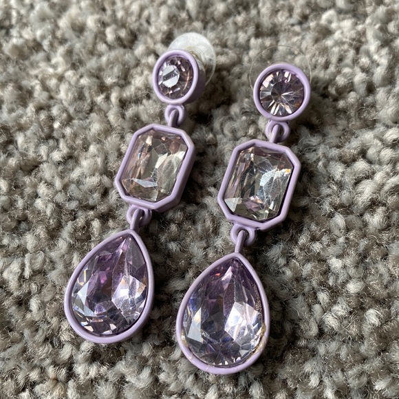 Ann Taylor Jewelry - Purple Triple stone drop brulee earrings